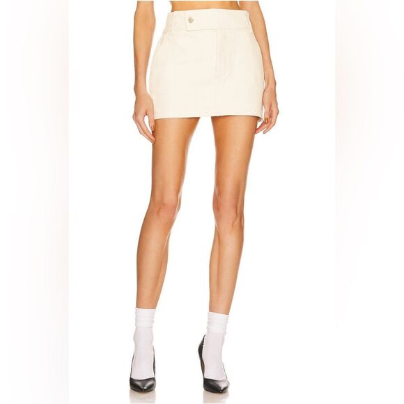 HELSA Low rise denim mini skirt in Ecru - Picture 6 of 10